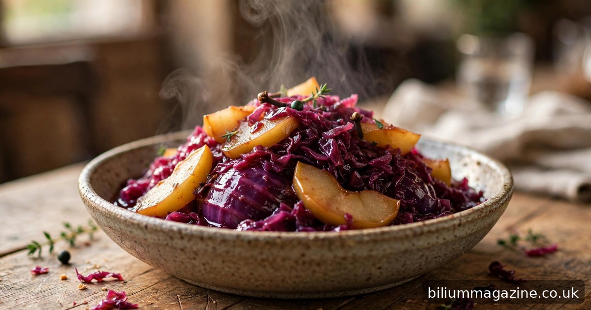 Best Rotkohl with Apples Near Me: How to Find the Real Thing Rustic bowl of glossy braised German red cabbage with tender apple slices, steam rising
